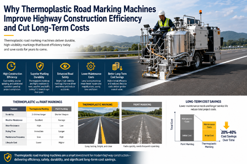 Latest company news about Por que as máquinas termoplásticas de marcação rodoviária melhoram a eficiência da construção rodoviária e reduzem custos a longo prazo