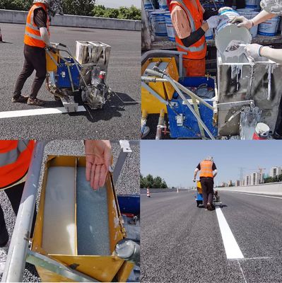 Máquina de marcação de linhas rodoviárias de dois componentes